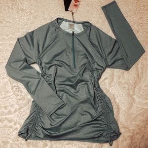 CALIA WOMENS NILE BLUE QUARTER ZIP RASHGUARD